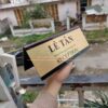 Biển để bàn hai mặt, Bảng để bàn inox, Bảng chữ L mica, Bảng chữ V để bàn