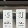 Bảng kéo đẩy, Biển push pull, Bảng kéo ra đẩy vào, Biển gắn cửa kính