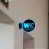 Bảng đèn vệ sinh hai mặt, Bảng wc đèn led, Biển toilet gắn tường, biển restroom có đèn