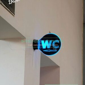 Bảng đèn vệ sinh hai mặt, Bảng wc đèn led, Biển toilet gắn tường, biển restroom có đèn