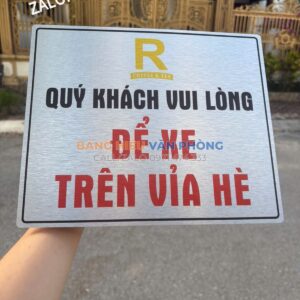 Bảng không để xe trên vỉa hè, biển cấm đỗ xe vỉa hè, Bảng vui lòng để xe lòng đường, Biển chú ý để xe vỉa hè